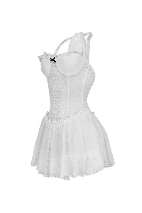 Selah Lace Halter Mini Dress With Bow